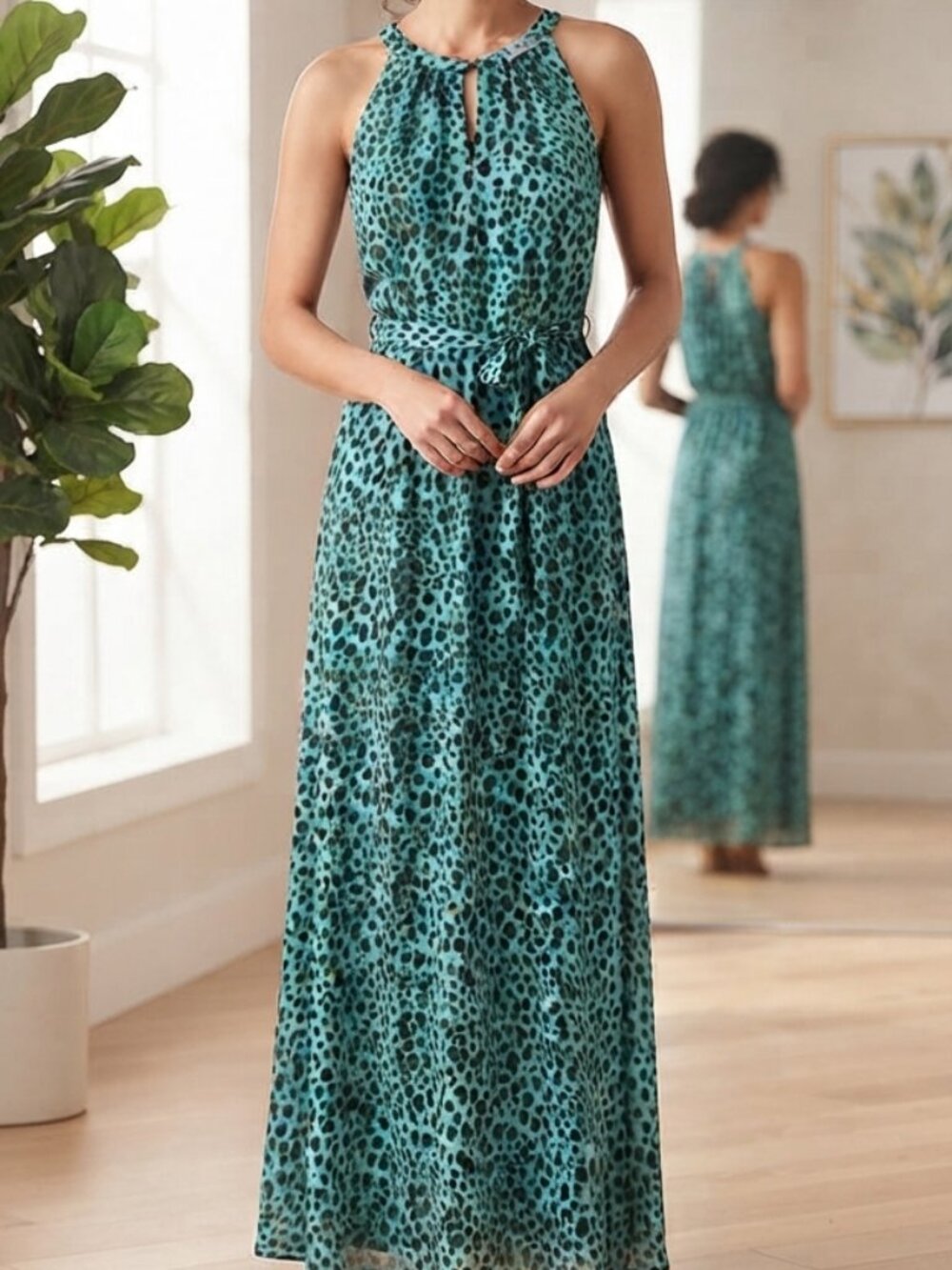 Jennifer Lopez Animal Print Maxi